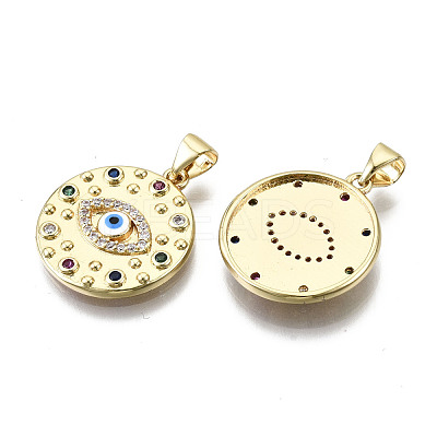 Brass Micro Pave Colorful Cubic Zirconia Pendants ZIRC-S067-078-NF-1