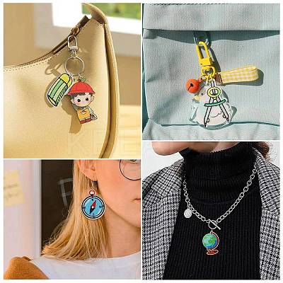 28Pcs 14 Styles Teachers' Day Double-sided Printed Acrylic Pendants OACR-CJ0002-13-1