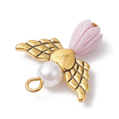 Resin Imitation Pearl Pendants PALLOY-JF02565-04-1