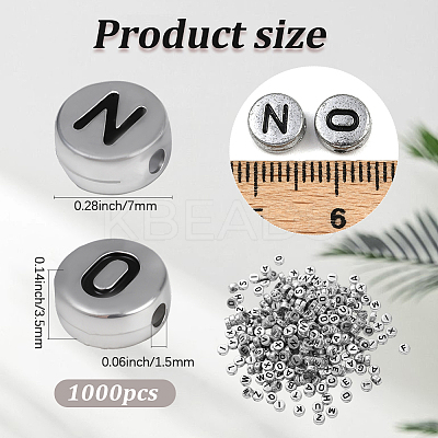 1000Pcs Opaque Acrylic Beads OACR-PA0001-34B-1