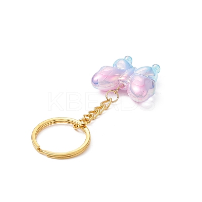 Butterfly UV Plating Rainbow Iridescent Acrylic Pendant Keychain KEYC-JKC00485-1