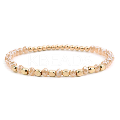 Handmade Geometric Black Onyx and Acrylic Bead Crystal Bracelet for Women ST9675339-1