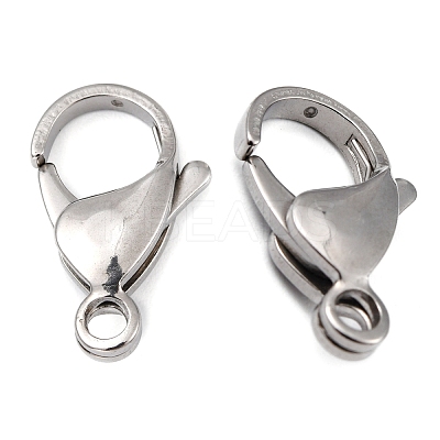 Tarnish Resistant Polished 316 Surgical Stainless Steel Lobster Claw Clasps STAS-R072-18A-1