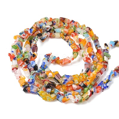 Handmade Millefiori Lampwork Beads Strands LAMP-P070-02A-04-1