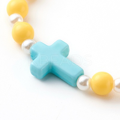 Opaque Acrylic Stretch Beaded Bracelets for Kids X-BJEW-JB06230-1