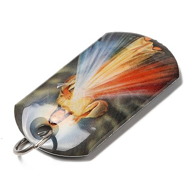 Rectangle Epoxy Resin Pendants LS-RESI-L038-04P-03-1