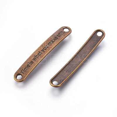 Tibetan Style Rectangle Carved Word Time is What You Make of It Message Links connectors X-PALLOY-2746-AB-FF-1