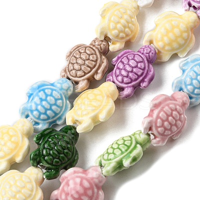 Handmade Porcelain Beads Strands X-PORC-R140-02-1
