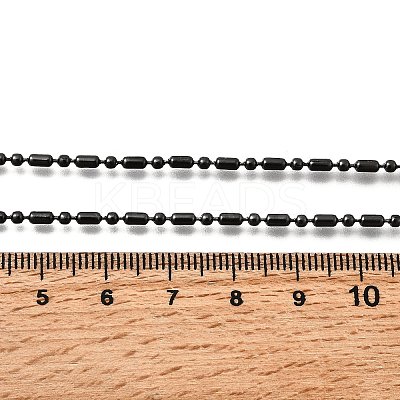 2MM 201 Stainless Steel Column Ball Chain Necklaces NJEW-C097-01B-1