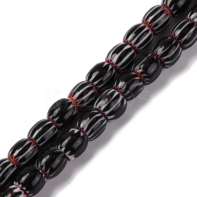 Handmade Lampwork Chevron Beads Strands LAMP-K041-01A-01-1