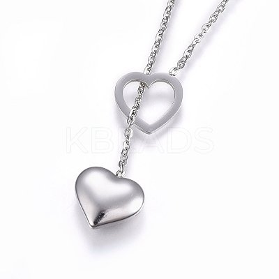 Non-Tarnish 304 Stainless Steel Lariat Necklaces LS-NJEW-O104-04P-1