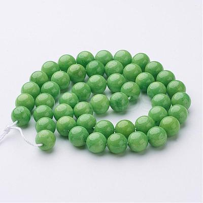 Natural Mashan Jade Round Beads Strands G-D263-8mm-XS17-1