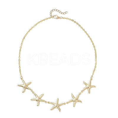 Ocean 304 Stainless Steel Starfish Bib Necklaces for Women NJEW-JN05920-1