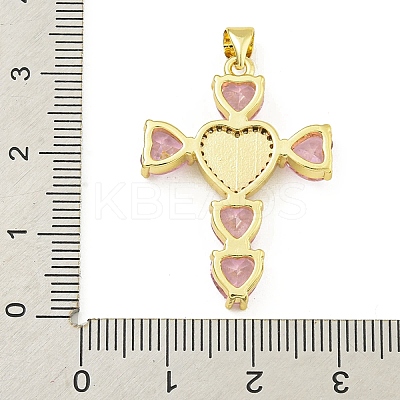 Rack Plating Brass Pave Cubic Zirconia Pendants KK-U029-01G-01-1