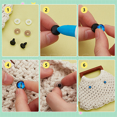 50Pcs Plastic Safety Craft Eye Cabochon Setting AJEW-PH0012-20A-1