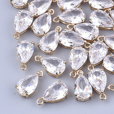 Transparent Glass Charms X-GLAA-T007-11G-1