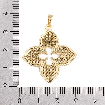 Rack Plating Brass & Clear Cubic Zirconia Pendants KK-S374-01G-1