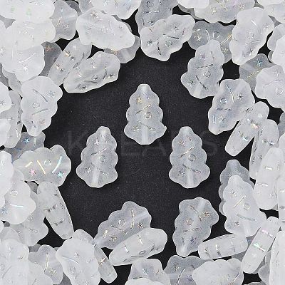 Frosted Transparent Acrylic Beads OACR-P029-04B-01-1