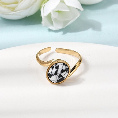 304 Stainless Steel Open Cuff Rings for Women RJEW-K258-17B-G-1