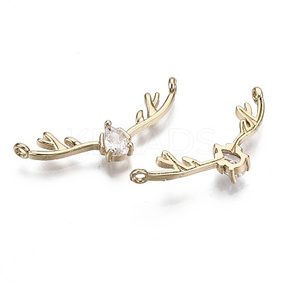 Brass Micro Pave Cubic Zirconia Pendants KK-R111-054-1