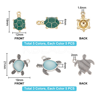 40Pcs 8 Style Alloy Pendants FIND-AR0003-97-1