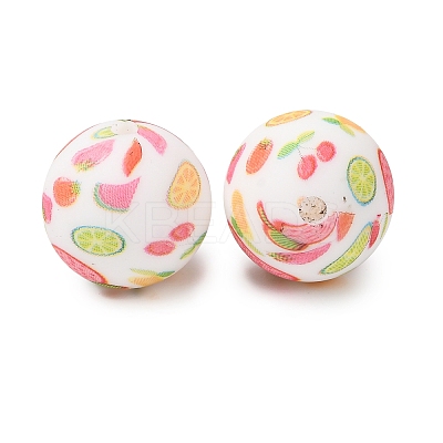 Food Grade Eco-Friendly Printed Silicone Beads SIL-A013-01A-04-1