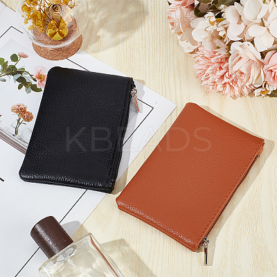 2Pcs 2 Colors Litchi Print PU Leather Zip Pouches ABAG-CP0001-08C-1