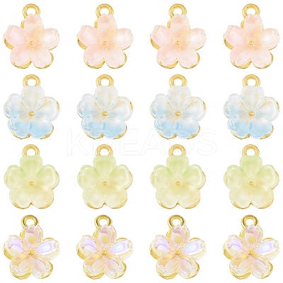 20Pcs 4 Colors Alloy Glass Charms FIND-YW0012-41-1