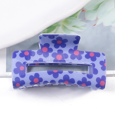 Flower Pattern PVC Plastic Claw Hair Clips PW-WG97083-01-1