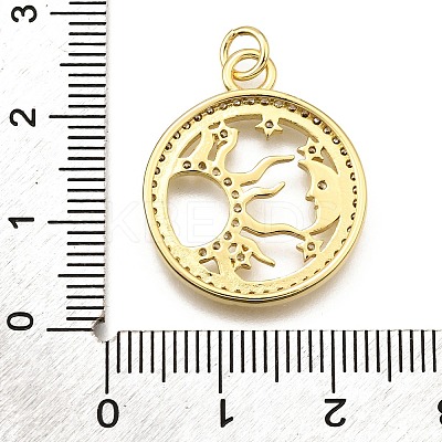 Rack Plating Brass Micro Pave Cubic Zirconia Pendants KK-K401-48A-G-1