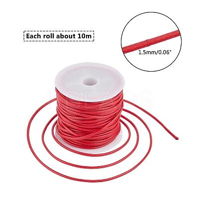 9 Rolls 9 Colors Waxed Polyester Cords YC-PH0002-24-1.5mm-1