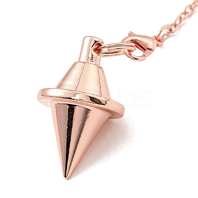 Brass Cable Chain Pointed Dowsing Pendulums HJEW-D004-04RG-1