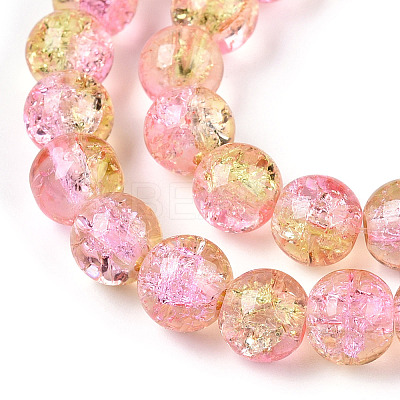 Spray Painted Crackle Glass Beads Strands LS-CCG-Q002-8mm-03-1