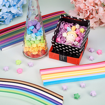 2 Bags 2 Styles Lucky Star Origami Paper DIY-TA0009-55-1