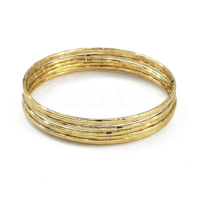7Pcs Vacuum Plating PVD Vacuum Plating 201 Stainless Steel Bangles Sets for Women BJEW-F476-03G-1