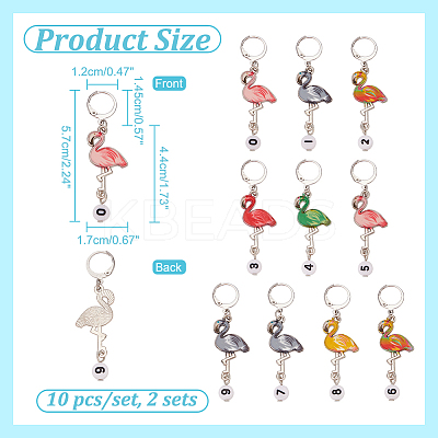 Alloy Enamel Pendant Locking Stitch Markers HJEW-AB00142-1