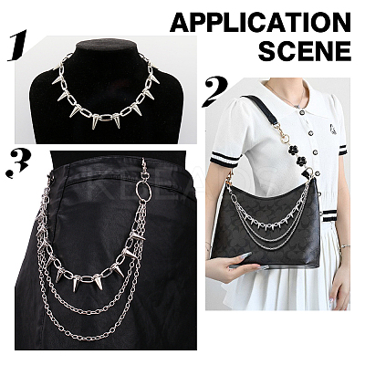 1Pc Punk Exaggerated Alloy Cable Necklaces NJEW-AR0001-08-1