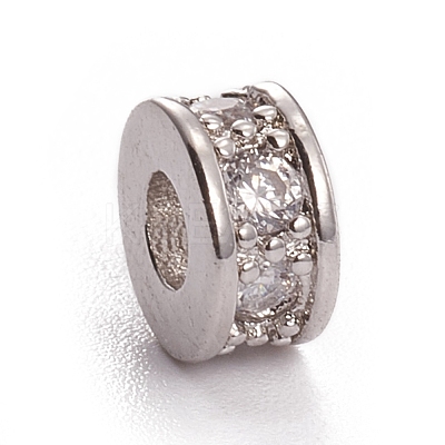 Brass Micro Pave Cubic Zirconia Spacer Beads ZIRC-L091-046P-1
