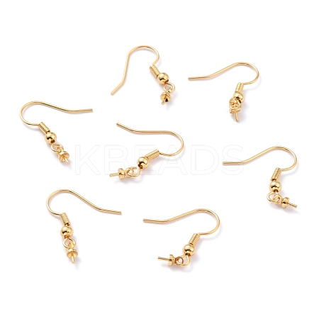 Real 18K Gold Plated Brass Earring Hooks KK-L151-03G-NR-1