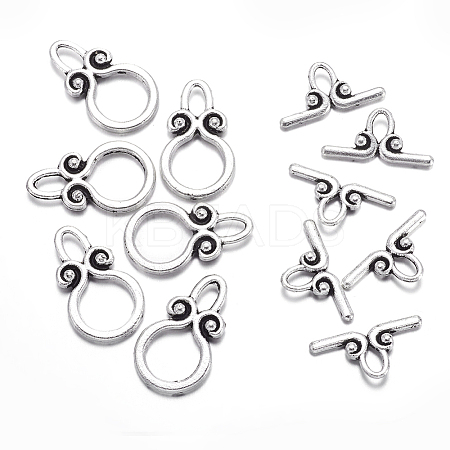 Ring Tibetan Style Alloy Toggle Clasps LS-A1011Y-1
