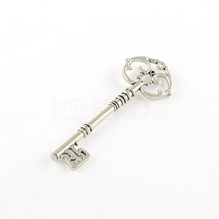 Skeleton Key Tibetan Style Alloy Big Pendants TIBEP-S293-033AS-FF-1