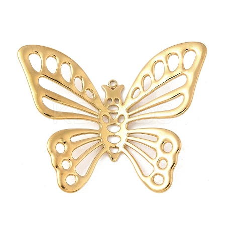 304 Stainless Steel Hollow Butterfly Pendants STAS-L293-16B-G-1