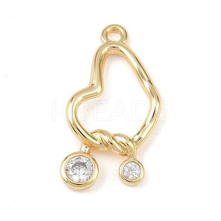 Brass Micro Pave Clear Cubic Zirconia Pendants KK-G545-06G-1