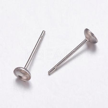 304 Stainless Steel Stud Earrings Findings STAS-K146-016-4mm-1