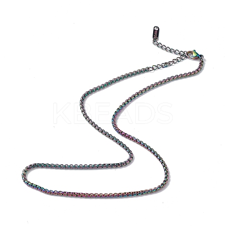 Ion Plating(IP) 304 Stainless Steel Box Chain Necklace for Men Women NJEW-K245-020E-1