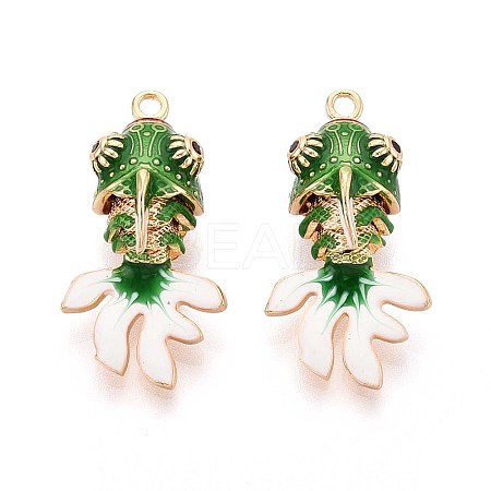 Brass Enamel Pendants KK-T071-27G-01-1