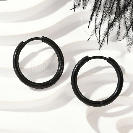 202 Stainless Steel Huggie Hoop Earrings EJEW-F111A-19mm-EB-1