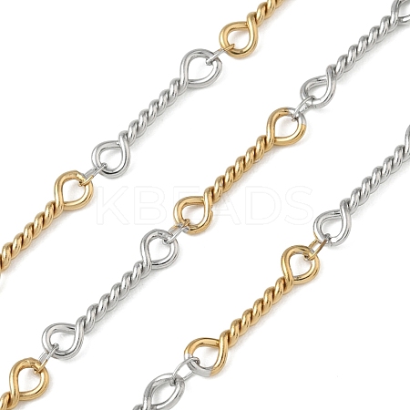 Two Tone 304 Stainless Steel Twist Bar Link Chains CHS-G050-05GP-1