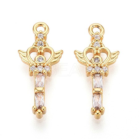 Brass Micro Pave Cubic Zirconia Pendants X1-KK-N263-84G-1