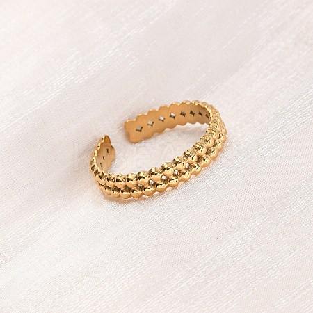 304 Stainless Steel Open Cuff Rings for Women RJEW-K309-11B-G-1